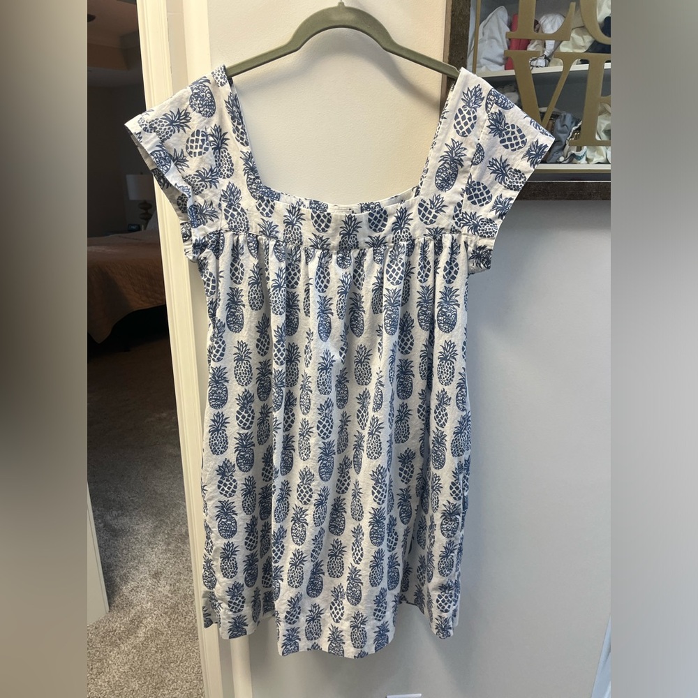 Navy Bleu Pineapple Print Cover-up